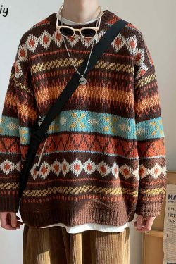 Y2K Aesthetic Vintage Knitted Women's Sweater in Coquette Style
