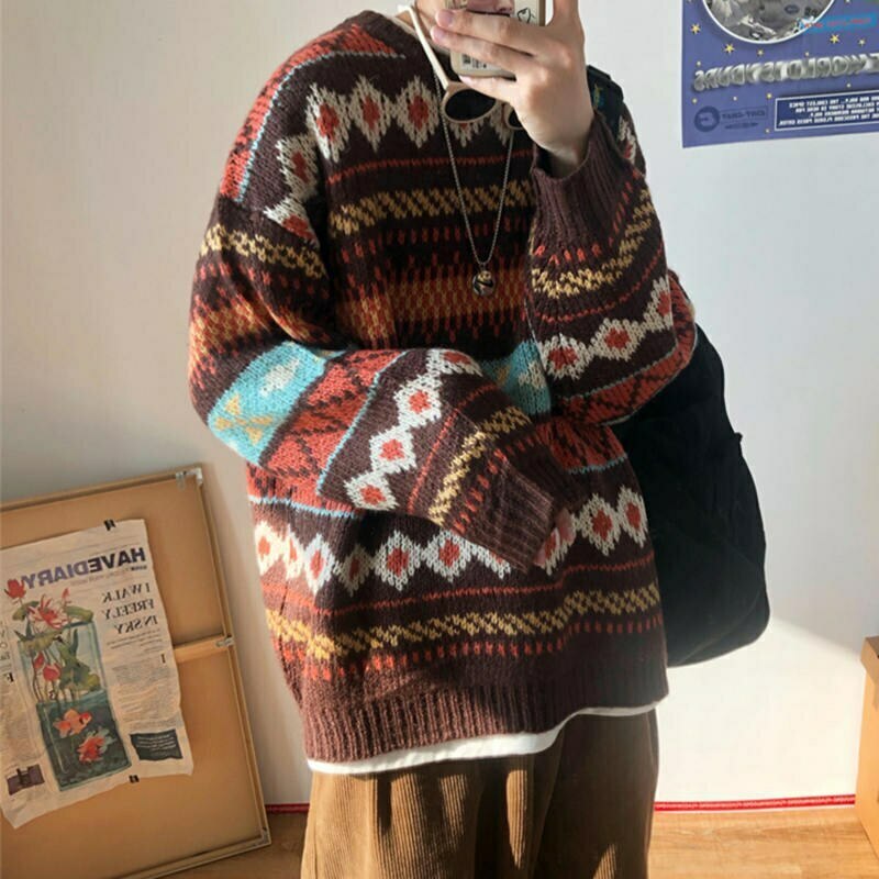 Y2K Aesthetic Vintage Knitted Women's Sweater in Coquette Style
