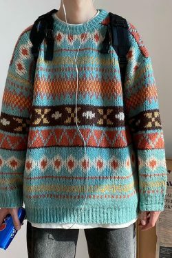 Y2K Aesthetic Vintage Knitted Women's Sweater in Coquette Style