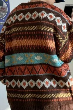 Y2K Aesthetic Vintage Knitted Women's Sweater in Coquette Style