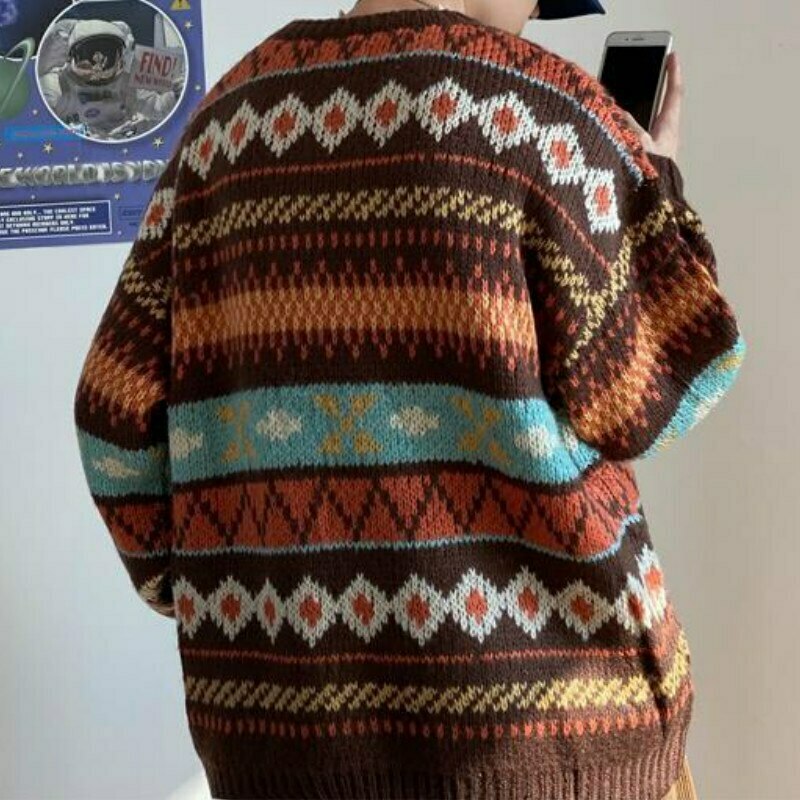 Y2K Aesthetic Vintage Knitted Women's Sweater in Coquette Style