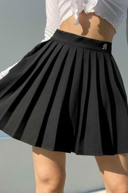 Y2K Aesthetic Vintage Pleated Mini Skirt - Coquette Style with Grunge Vibes