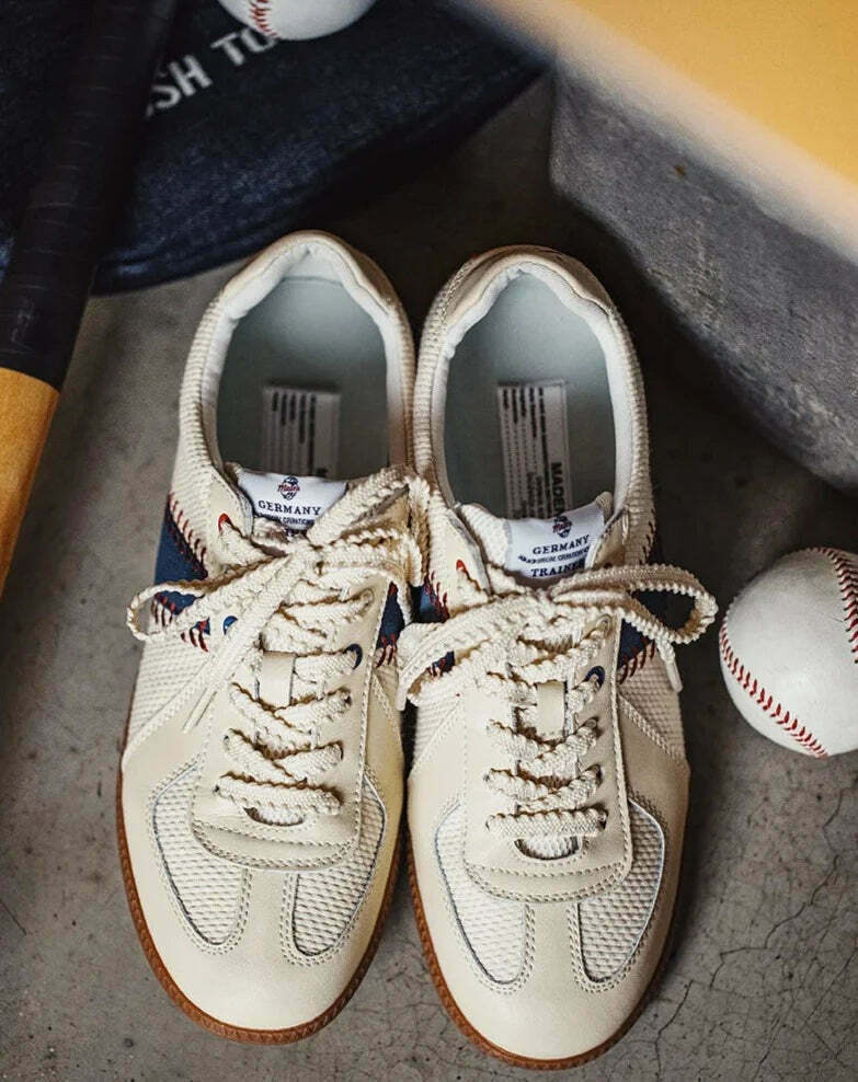 Y2K Aesthetic Vintage Style Baseball Sneakers - Retro Coquette Fashion Statement