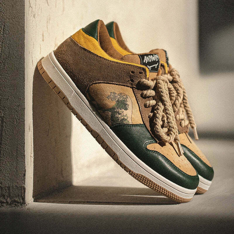Y2K Aesthetic Wave Sneakers: Coquette Grunge Style with Pastel Goth Vibes, Old Money Elegance