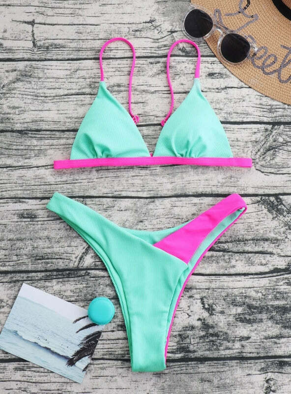 Y2K Aesthetic Women's Colorant Match Swimsuit: Coquette, Grunge, Pastel Goth & More