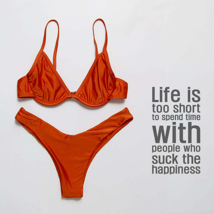 Y2K Aesthetic Yellow Ribbed Bandeau Bikini Set - Coquette Style for Women - Grunge Fashion
