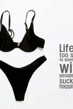 Y2K Aesthetic Yellow Ribbed Bandeau Bikini Set - Coquette Style for Women - Grunge Fashion