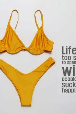 Y2K Aesthetic Yellow Ribbed Bandeau Bikini Set - Coquette Style for Women - Grunge Fashion