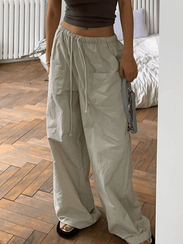 Y2K Baggy Parachute Cargo Pants - Coquette Aesthetic Grunge Style for Women