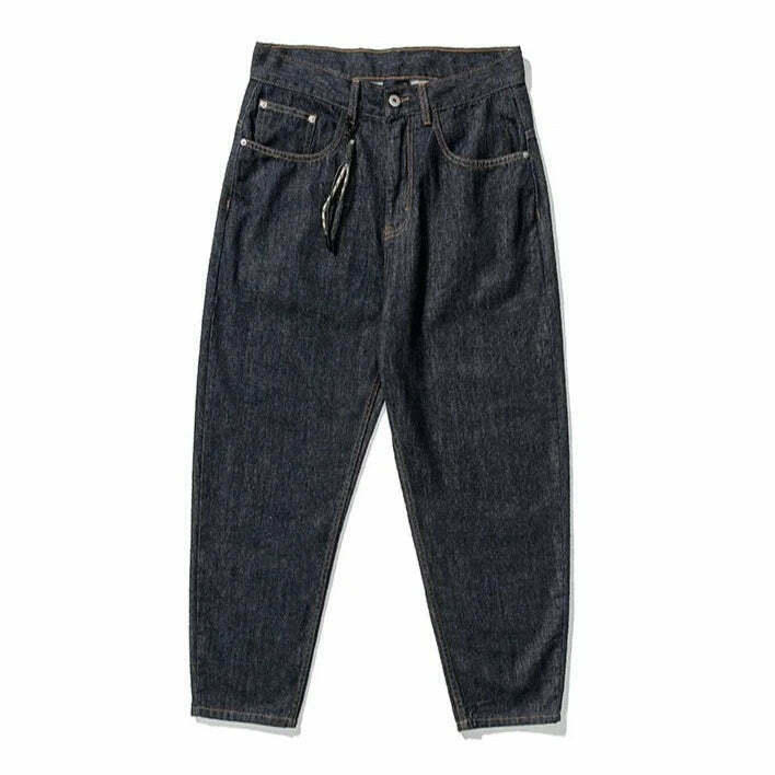 Y2K Balloon Fit Dark Rinse Jeans: Coquette Aesthetic Grunge Style Cargo Skirt Fashion