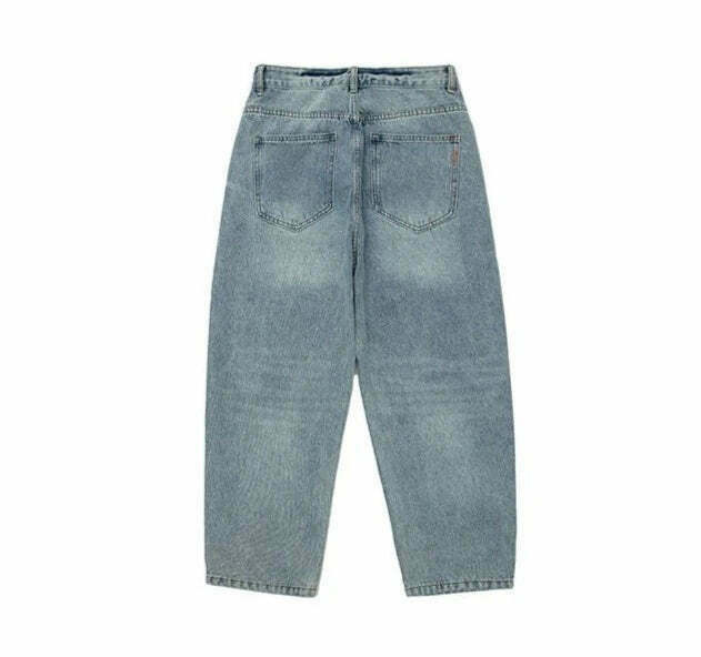 Y2K Balloon Fit Distressed Denim Jeans - Coquette Aesthetic Grunge & Pastel Goth Style