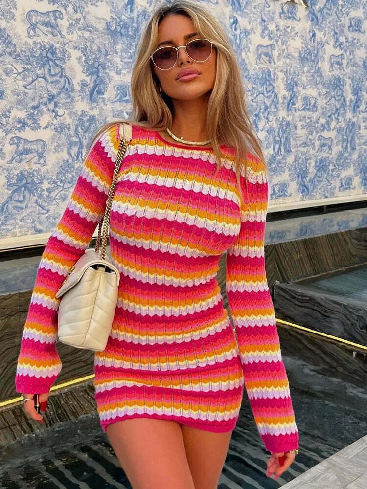 Y2K Beach Please Bodycon Dress: Coquette Aesthetic - Grunge Style, Pastel