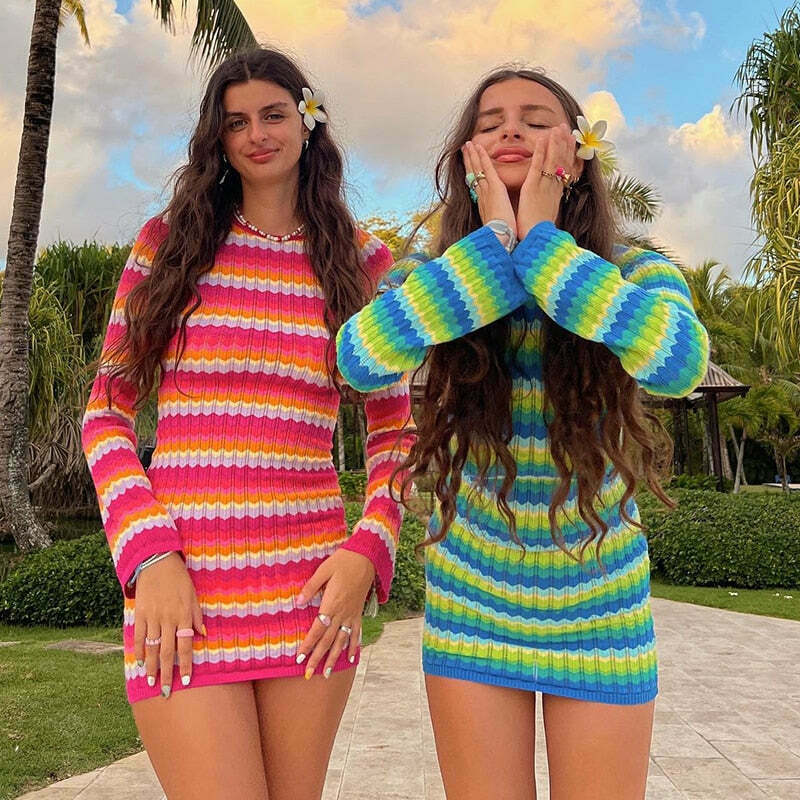 Y2K Beach Please Bodycon Dress: Coquette Aesthetic - Grunge Style, Pastel