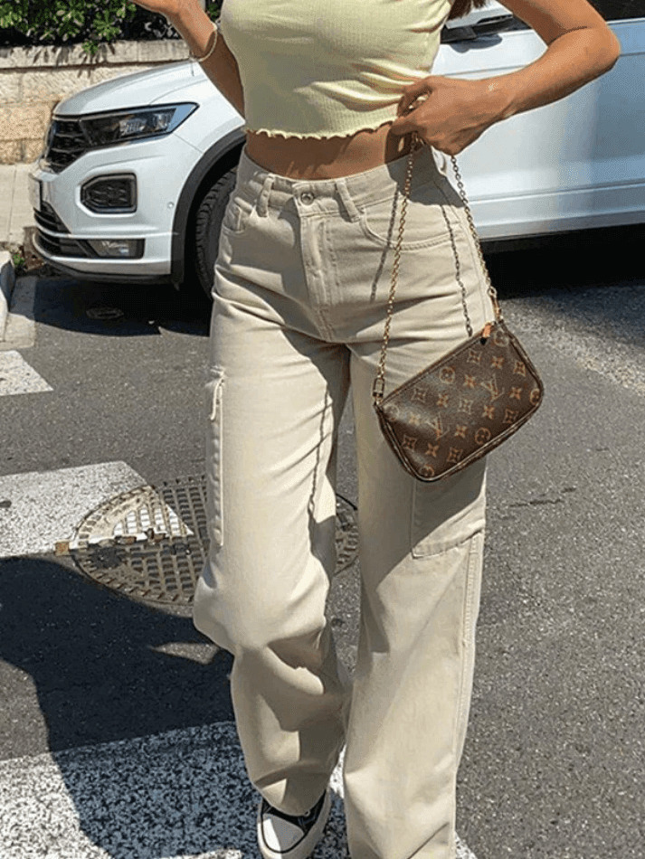 Y2K Cargo Pants: Coquette Aesthetic Grunge Style with a Vintage Vibe