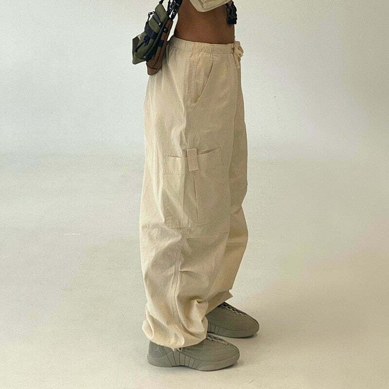 Y2K Cargo Pants with 4 Pockets: Coquette Aesthetic Grunge Style for Women Fashion