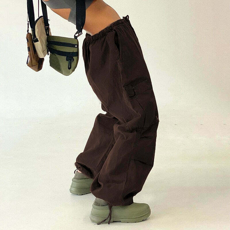 Y2K Cargo Pants with 4 Pockets: Coquette Aesthetic Grunge Style for Women Fashion