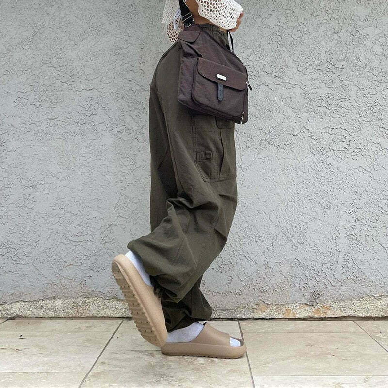 Y2K Cargo Pants with 4 Pockets: Coquette Aesthetic Grunge Style for Women Fashion
