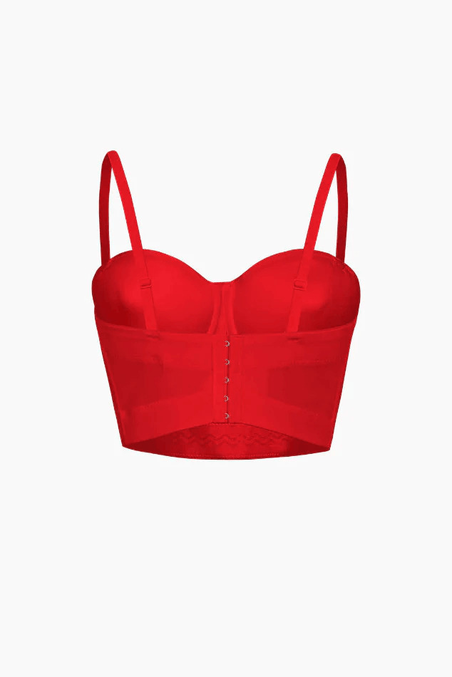 Y2K Chain Detail Bustier Corset Top for Women's Niche Fashion