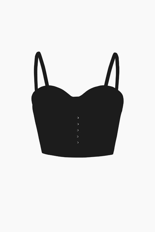 Y2K Chain Detail Bustier Corset Top for Women's Niche Fashion