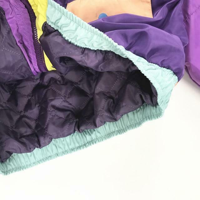 Y2K Color Block Jacket: Coquette Grunge Aesthetic, Pastel Goth, Cute Tops
