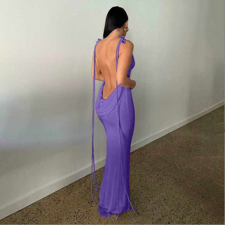Y2K Coquette Aesthetic Backless Fishtail Dress - Grunge & Pastel