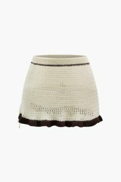 Y2K Coquette Aesthetic Color Block Knit Set - Grunge Style Cute Outfit