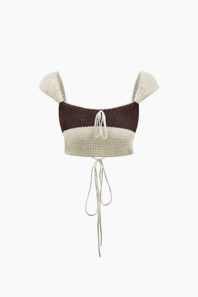 Y2K Coquette Aesthetic Color Block Knit Set - Grunge Style Cute Outfit