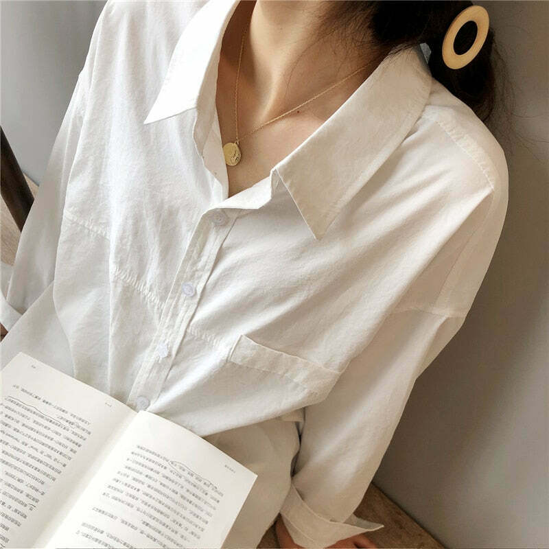 Y2K Coquette Aesthetic Drape Shirt - Grunge Style, Pastel Goth