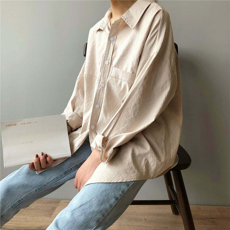 Y2K Coquette Aesthetic Drape Shirt - Grunge Style, Pastel Goth