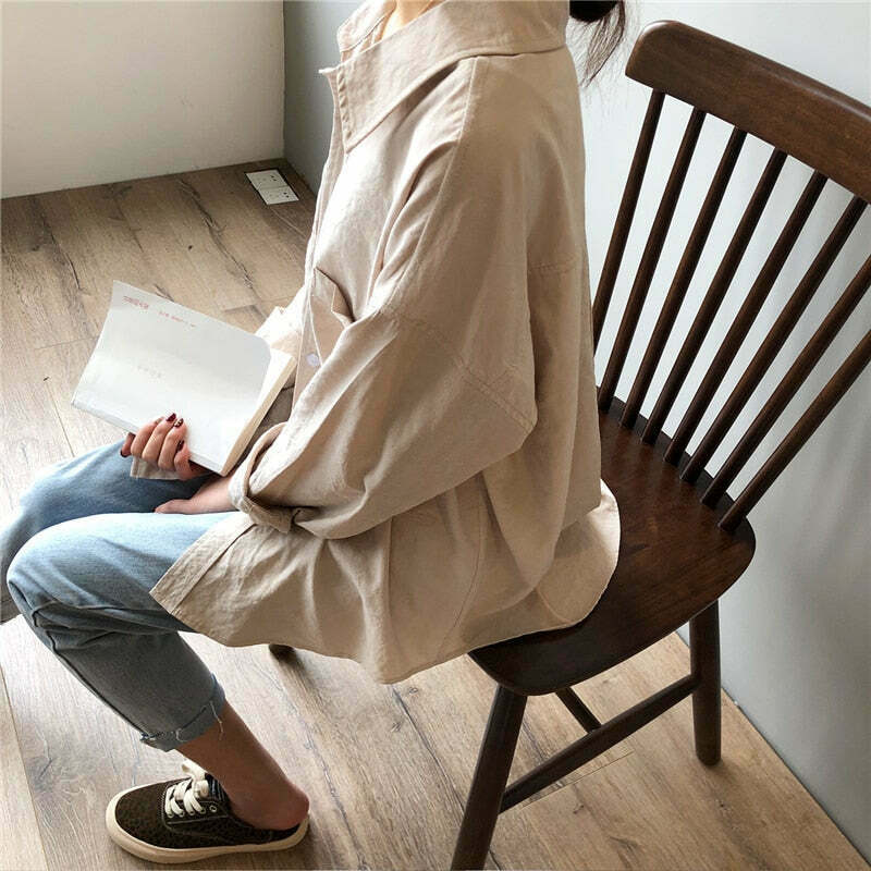 Y2K Coquette Aesthetic Drape Shirt - Grunge Style, Pastel Goth