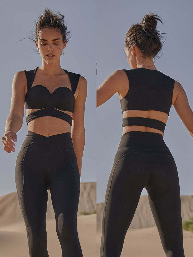 Y2K Coquette Aesthetic Padded Back Yoga Suit - Grunge & Pastel Goth Vibes