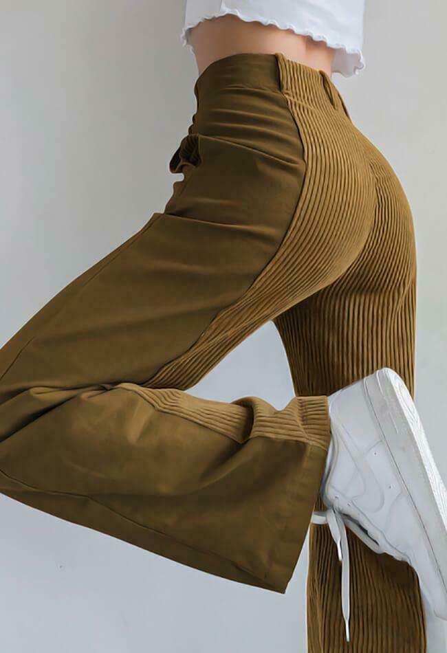 Y2K Corduroy High Waist Loose Pants - Coquette Aesthetic Grunge Style Cargo Skirt