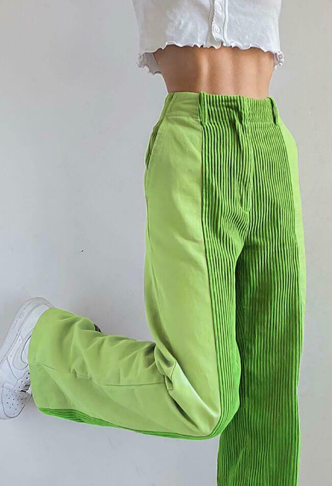 Y2K Corduroy High Waist Loose Pants - Coquette Aesthetic Grunge Style Cargo Skirt