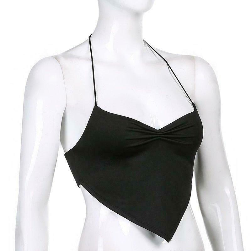 Y2K Cowgirl Ruched Halter Top - Coquette Aesthetic with a Grunge Twist