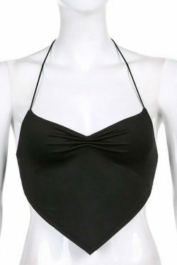 Y2K Cowgirl Ruched Halter Top - Coquette Aesthetic with a Grunge Twist