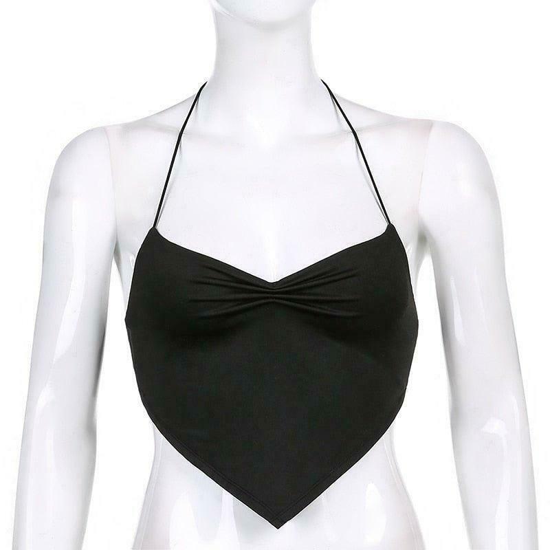 Y2K Cowgirl Ruched Halter Top - Coquette Aesthetic with a Grunge Twist