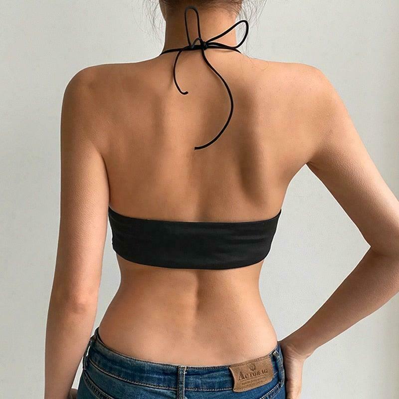 Y2K Cowgirl Ruched Halter Top - Coquette Aesthetic with a Grunge Twist