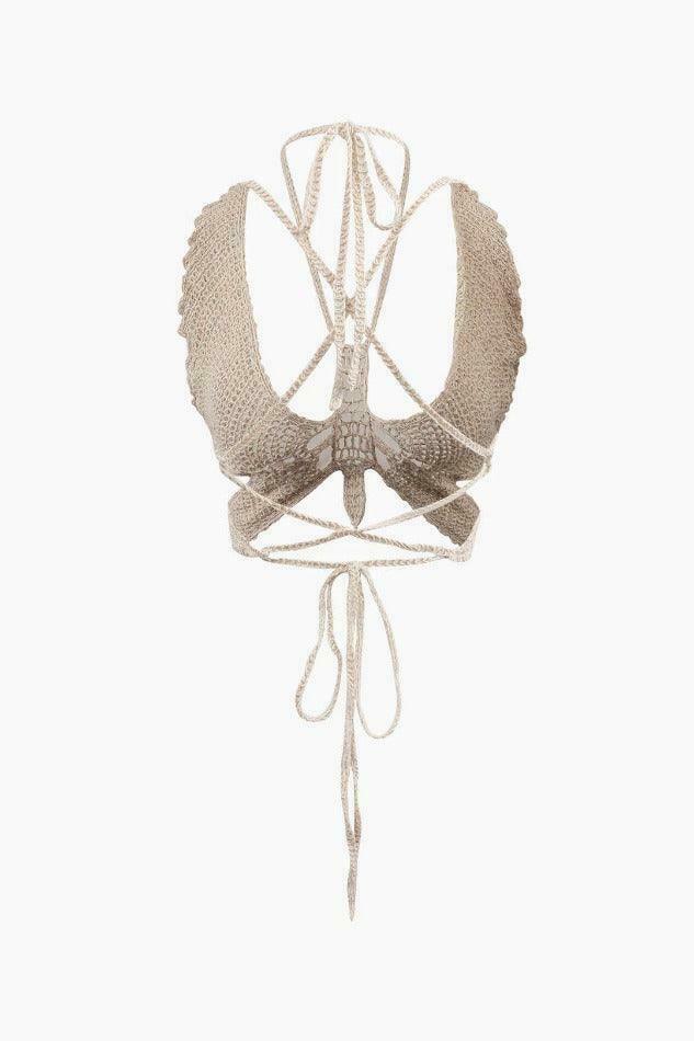 Y2K Crochet Knit Butterfly Cami Top: Coquette Aesthetic, Grunge Style, Cute Tops