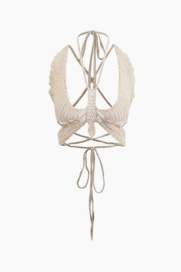 Y2K Crochet Knit Butterfly Cami Top: Coquette Aesthetic, Grunge Style, Cute Tops