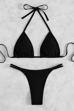 Y2K Crystal Diamond Thong Beach Bikini - Coquette Aesthetic Swimwear for Women