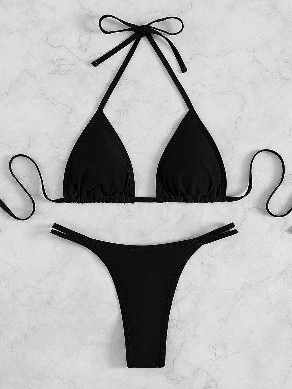 Y2K Crystal Diamond Thong Beach Bikini - Coquette Aesthetic Swimwear for Women