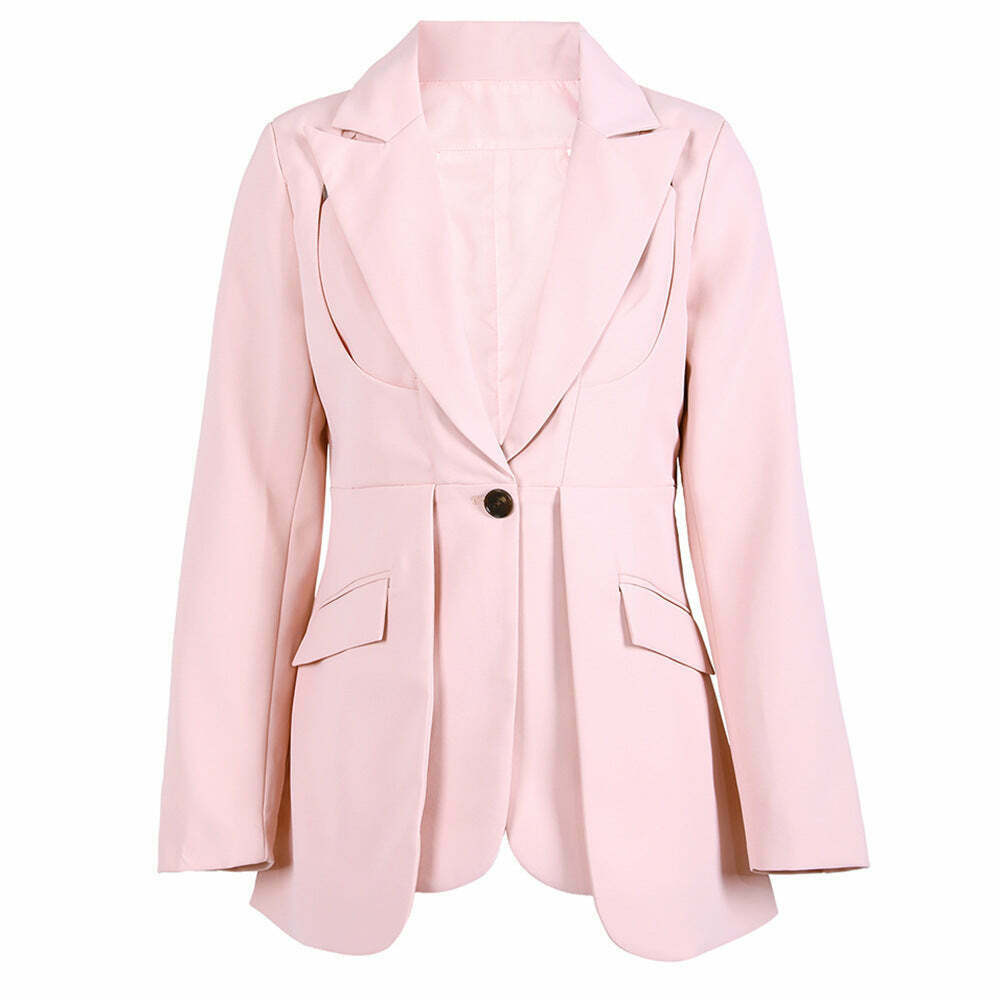 Y2K Deconstructed Cut Jacket: Coquette Aesthetic with Grunge & Pastel Goth Vibes