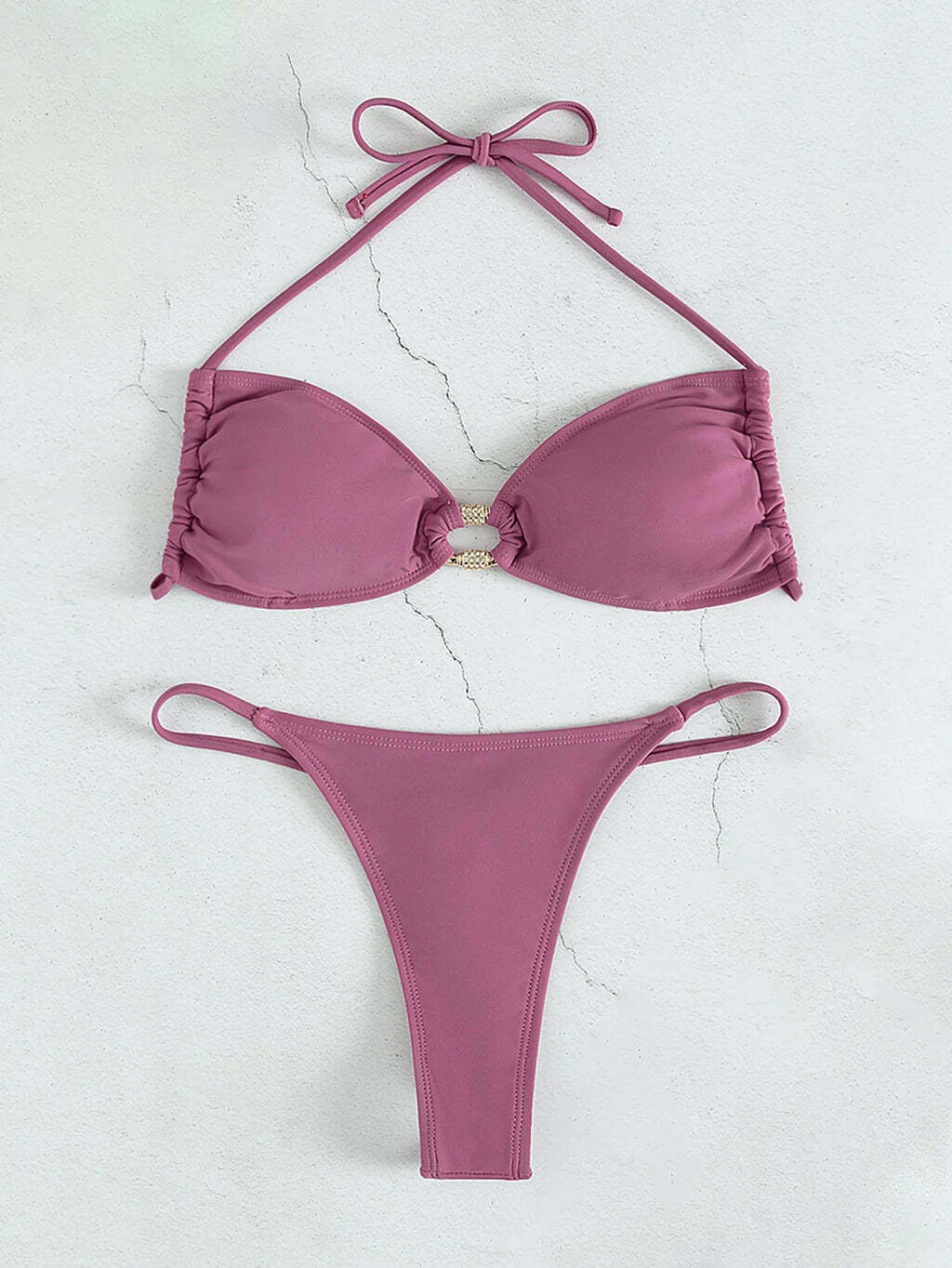 Y2K Diamond Beach Bikini: Coquette Aesthetic Strap Backless Sexy Swimwear