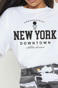 Y2K Downtown Vibes Tee - Coquette Aesthetic Grunge Style - Cute Pastel Goth Fashion