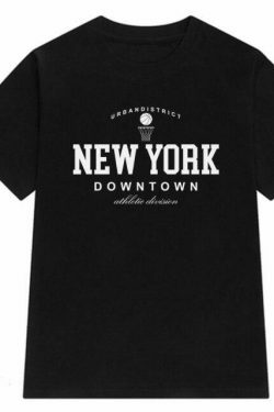 Y2K Downtown Vibes Tee - Coquette Aesthetic Grunge Style - Cute Pastel Goth Fashion