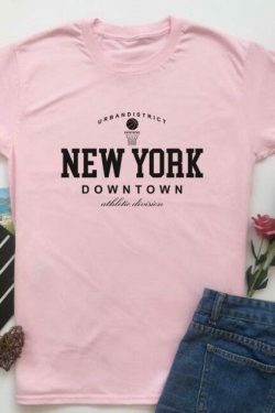 Y2K Downtown Vibes Tee - Coquette Aesthetic Grunge Style - Cute Pastel Goth Fashion