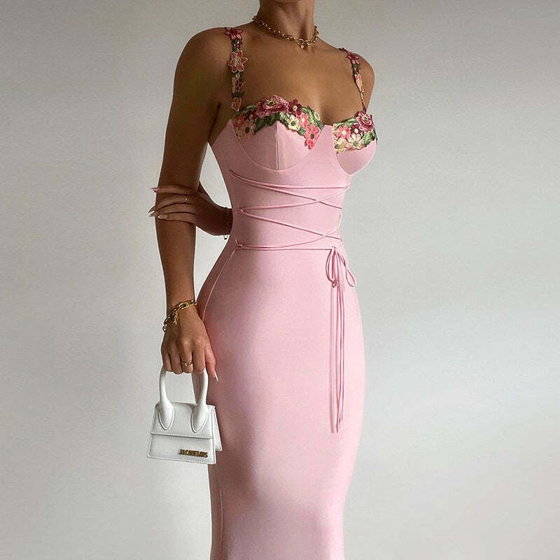 Y2K Fashion Coquette Aesthetic Cargo Skirt Dress with American Style Breast Cup Applique