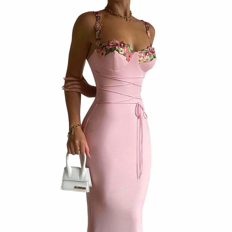 Y2K Fashion Coquette Aesthetic Cargo Skirt Dress with American Style Breast Cup Applique