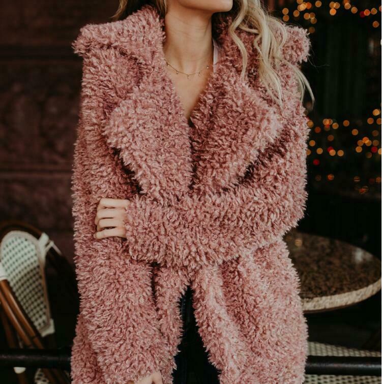 Y2K Fashion Coquette Aesthetic Grunge Style Chloe Imitation Fur Long Coat