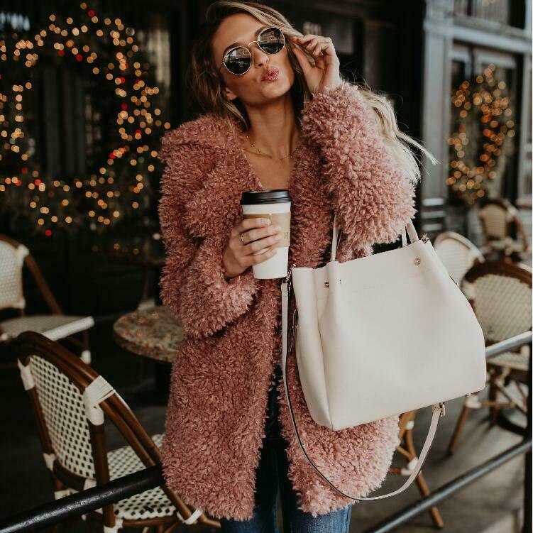 Y2K Fashion Coquette Aesthetic Grunge Style Chloe Imitation Fur Long Coat